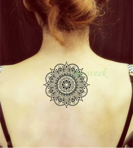 waterproof temporary tattoo sticker flower lotus mandala henna