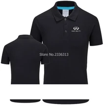 Винного цвета, летняя стандартная одежда для машины, футболка поло с коротким рукавом Infiniti, однотонные Топы