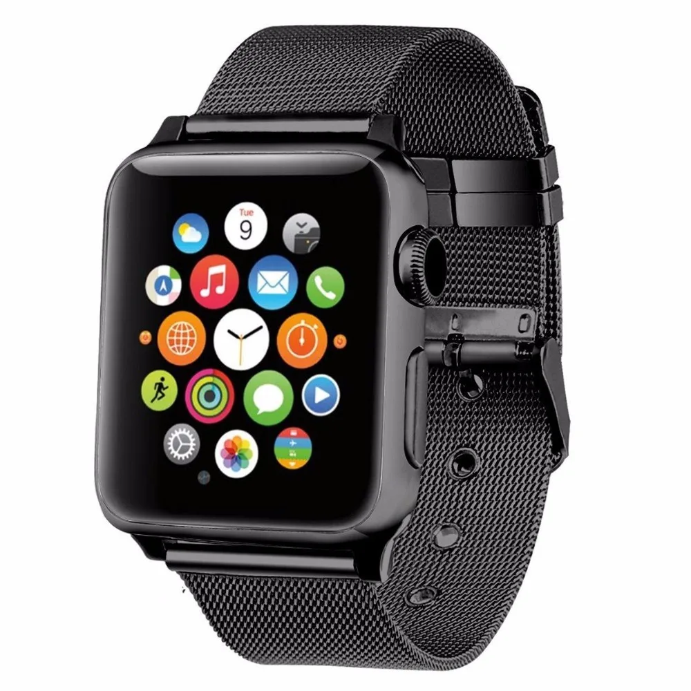 

luxury Milanese strap band for apple watch 3/2/1 42mm 38mm stainless steel metal bracelet watchband for iwatch wrist belt