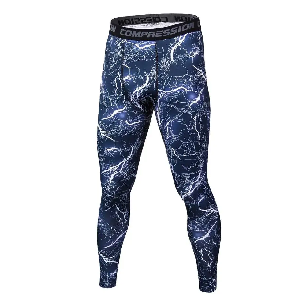Однотонные мужские компрессионные брюки для бодибилдинга, бегунов, фитнеса, быстросохнущие обтягивающие леггинсы, мужские камуфляжные колготки - Цвет: MC04
