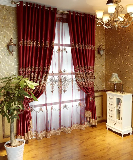 Curtains Ideas curtains double width : Aliexpress.com : Buy Wedding room window curtain double layer ...