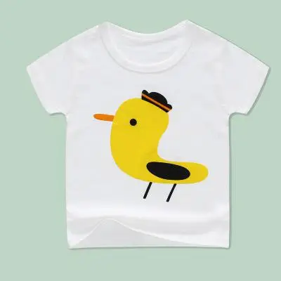 Новая летняя детская футболка с короткими рукавами для девочек; одежда для студентов; футболки из чистого хлопка с рисунком кролика для мальчиков и малышей - Цвет: P9