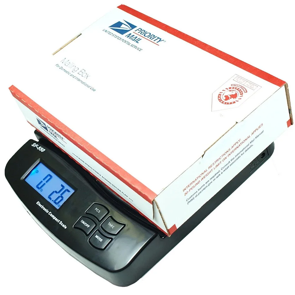 Carta de Encomendas Digital Postal Envio Escala Mesa Porte Pesar Eletrônico Escalas Lcd Retroiluminado 25 kg – 1g 55lb