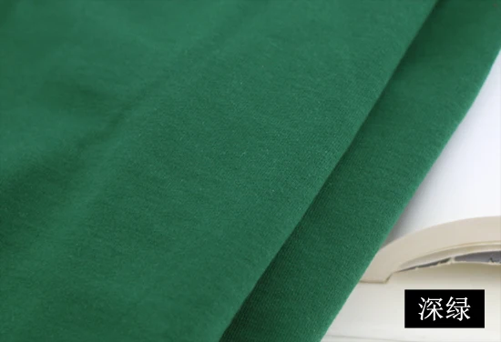170*50 см 95% хлопок+ 5% спандекс лайкра вязаный свитер ткань сделать весна лето Спортивная одежда платье ткань высокая эластичность 370 г/м - Цвет: Зеленый