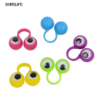 

100PCS Eye Finger Puppets Plastic Rings with Wiggle Eyes Party Favors for Kids Assorted Colors Gift Toys Pinata Fillers Birthday