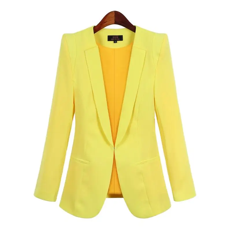 Comprar 2019 nuevos trajes de negocios de talla grande para mujer, primavera Otoño, todo fósforo, chaquetas para mujer, chaquetas cortas, delgadas, de manga larga, chaqueta para mujer