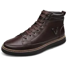 Plus Size Men Winter Boots Genuine Leather Ankle Boots Botas Masculina Men’s Shoes Snow Rubber Boots 2015 Zapatos Hombre