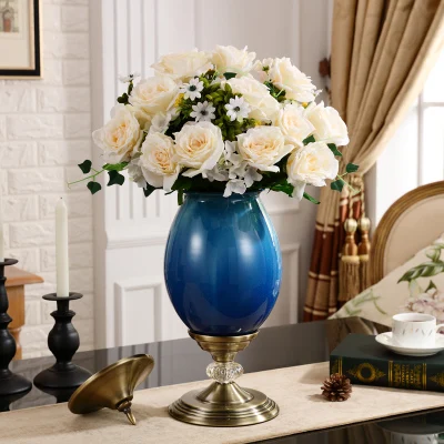 Современная керамическая ваза в стиле ретро, настольный искусственный цветочный горшок, украшение для дома, ремесла, Свадебный Рождественский подарок, офисное украшение - Цвет: style9