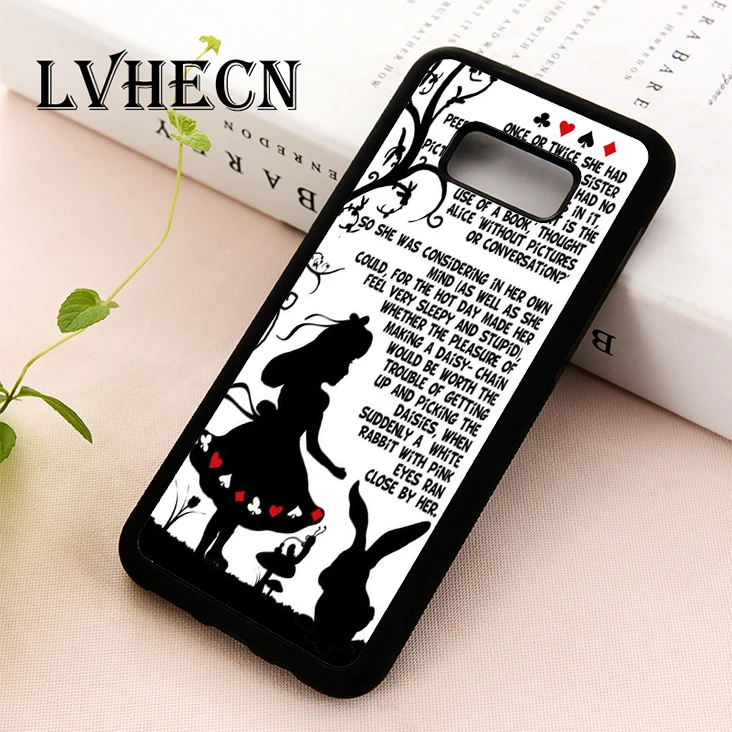 

LvheCn phone case for Samsung S5 S6 S7 S8 S9 S10 EDGE PLUS S10e lite Note 5 8 9 Time Lewis Carrol Alice In Wonderland Fairy Tale