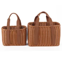 S/L Размер корзины ручной работы плетеные сумки портативная ротанговая ТКАННАЯ сумка для покупок PicnicBasket пляжная сумка большая сумка для хранения