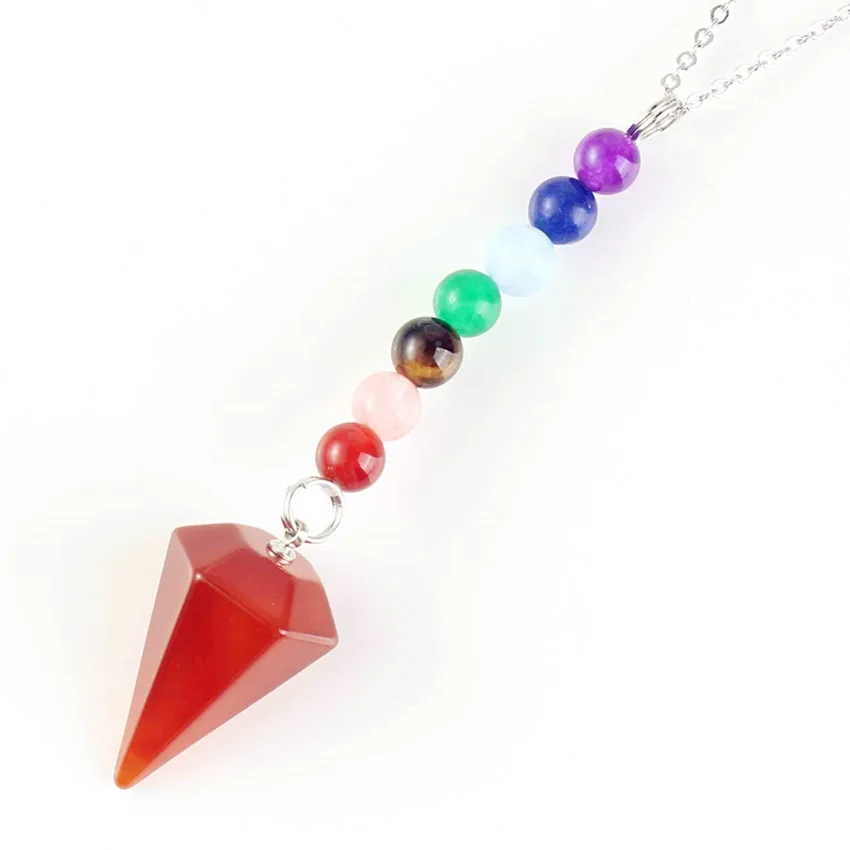 100-Unique 1 Pcs Silver Plated Small Hexagon Pyramid Pendant Red Agates Necklace Elegant Women Jewelry | Украшения и аксессуары