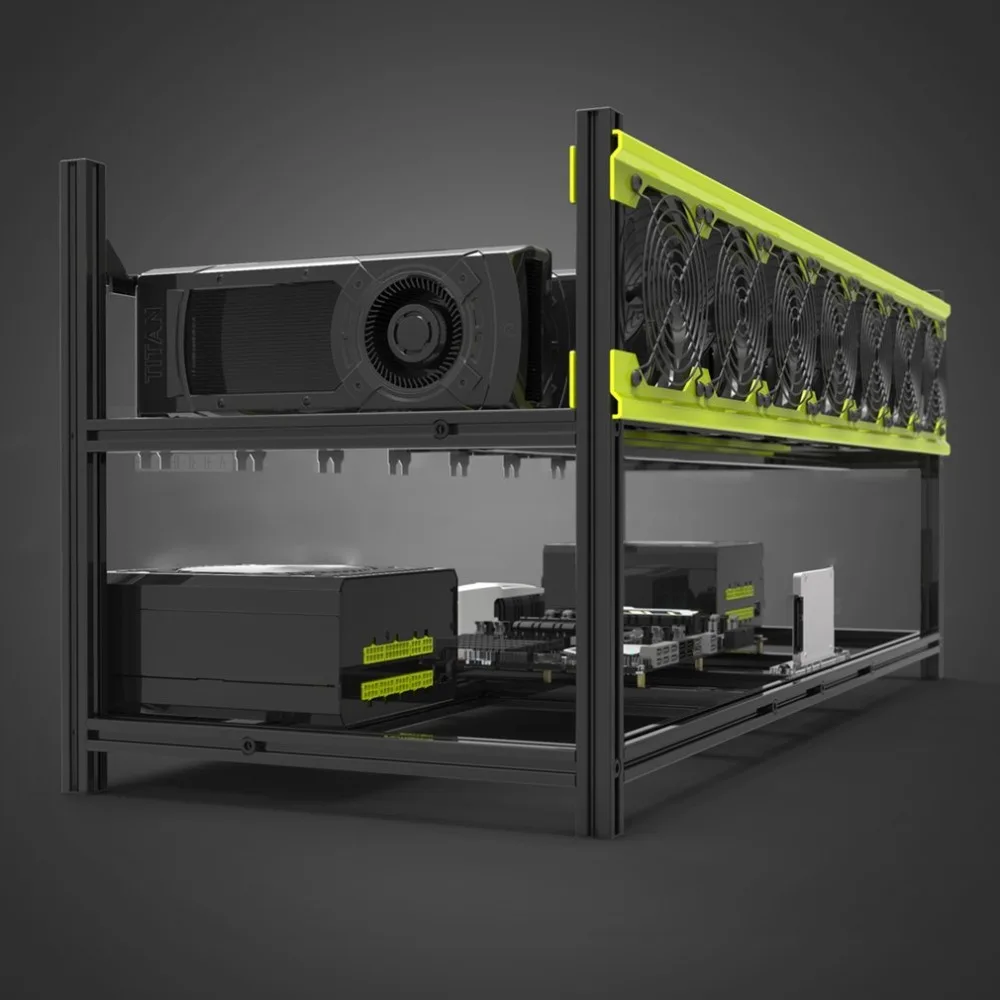 Практичный Veddha V3D8 GPU горная установка алюминиевый сплав Стекируемый Графический чехол до 8 GPU открытая воздушная рама Кронштейн для стойки