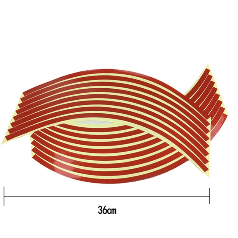 16 шт., светоотражающие наклейки на колеса для мотоцикла, велосипеда, светоотражающие наклейки, лента для обода колеса, наклейка на велосипед, мотоцикл, мото наклейка, s, Стайлинг автомобиля - Цвет: red
