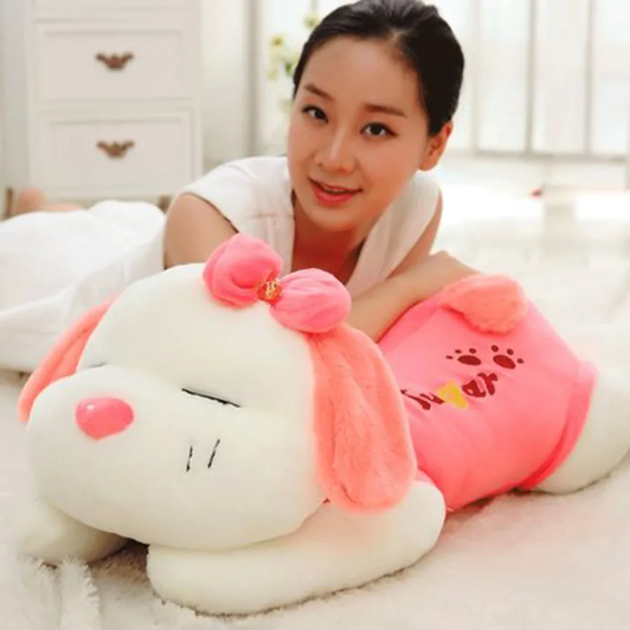 Pink Plush Toys Lovely Pink Dog Dolls Cute Soft Plush Pillow Girls Cute