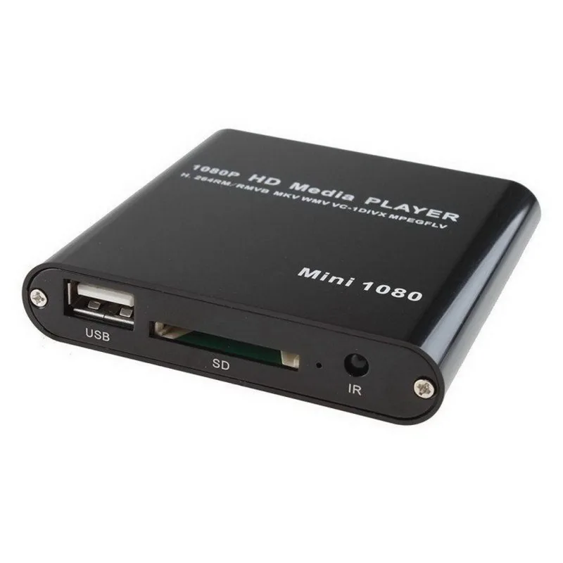 Мини-hdmi медиаплеер 1080P HDMI AV USB хост Full HD с SD MMC кардридер Поддержка H.264 MKV AVI RM RMVB DIVX USB MPEG JPEG