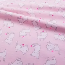 Полуметровый детский хлопковый трикотажный жакет с принтом кошки, ткань для самостоятельной сборки детской одежды, нагрудники с покрытием, простыни, хлопковая одежда