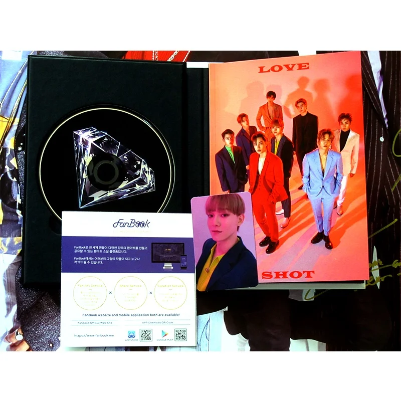 Подписанный EXO autographed 5 й альбом LOVE SHOT CD + Фотокнига K POP122018|Открытки и приглашения| |