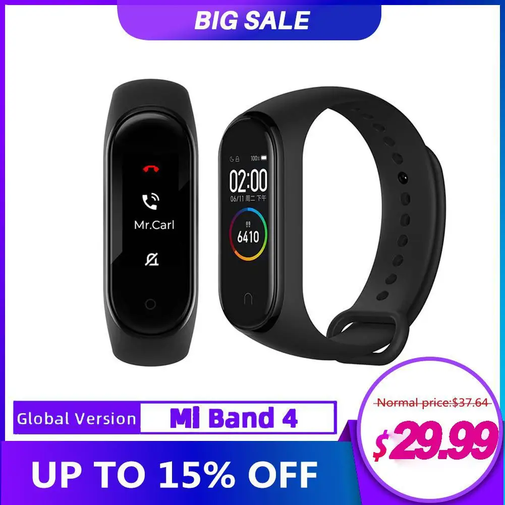 Newest 2019 Original Xiaomi Mi Band 4 Smart Color Screen Bracelet Heart Rate Fitness 135mAh Bluetooth5.0 50M Swimming Waterproof Newest 2019 Original Xiaomi Mi Band 4 Smart Color Screen Bracelet Heart Rate Fitness 135mAh Bluetooth5.0 50M Swimming Waterproof