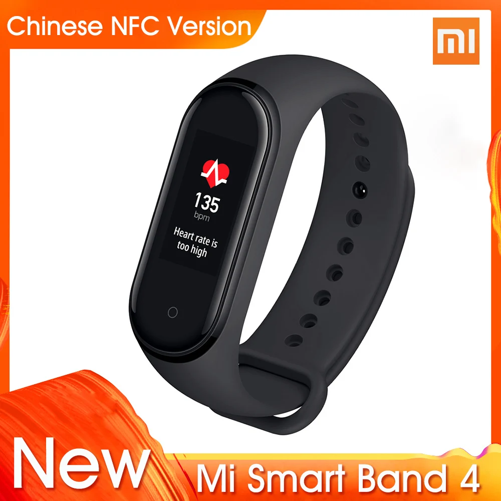 Xiaomi Mi Band 4 новейший музыкальный умный Браслет фитнес-трекер для измерения сердечного ритма 0,9" цветной AMOLED экран BT 5,0 браслет