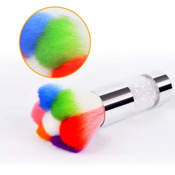 1Pc Colorful Nail Dust Brushes Acrylic UV Nail Gel Powder Nail Art Dust Remover Brush Cleaner Rhinestones Makeup Foundation Tool