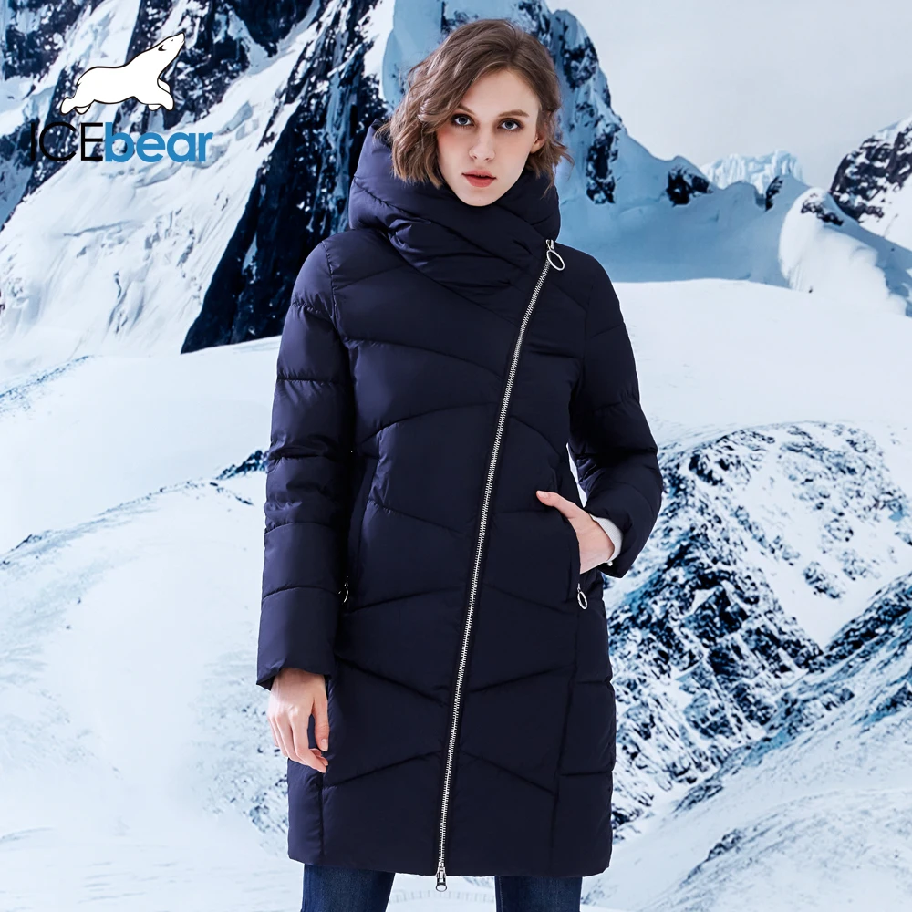 ICEbear 2018 nuevo estilo Casual de chaqueta de invierno de las mujeres con capucha abrigo espesar abrigo Parka B17G6102D - 1