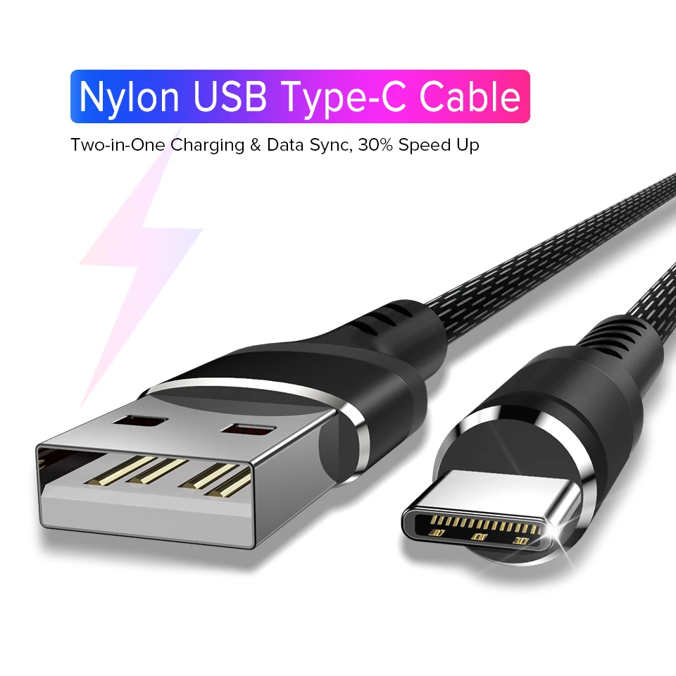 Type C USB C кабель провод для быстрой зарядки мобильного телефона USBC данных Kable для samsung Xiaomi mi x 3 8 9 2S huawei P30 P20 Pro type-C