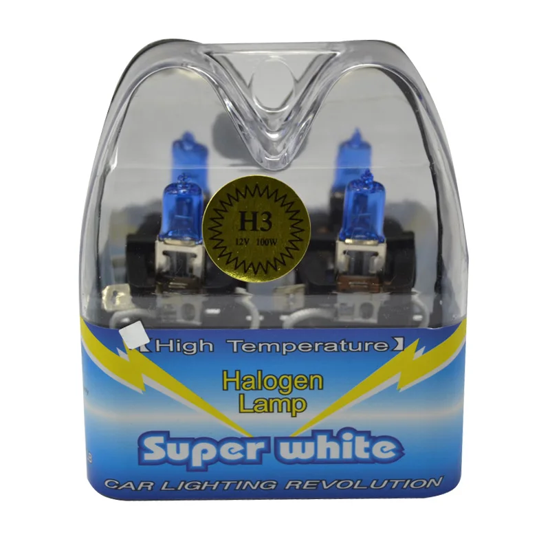

2Pcs H3 100W 12V 6000K Xenon Super White Car Headlight Bulbs Auto Fog Light Lamp Bulb Automobile Head Light Light Source