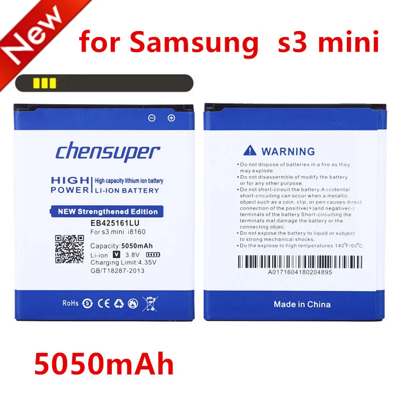 Chensuper 5050mah Eb425161lu Battery For Samsung Galaxy S3 Mini I8190