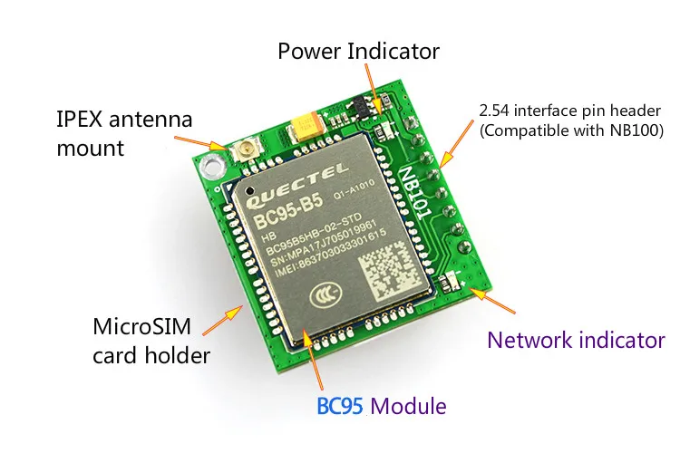 NB-IOT модуль BC95 BC35 NBIOT макетная плата маленькая системная плата NB101 узкий диапазон Интернет вещей