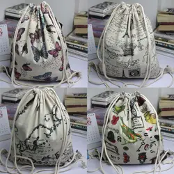Drawstring сумка милый унисекс рюкзаки Ретро сумка на шнурке с рисунком Рюкзак для женщин Милые 3D Crazy Head печатных мешки с Кулиской