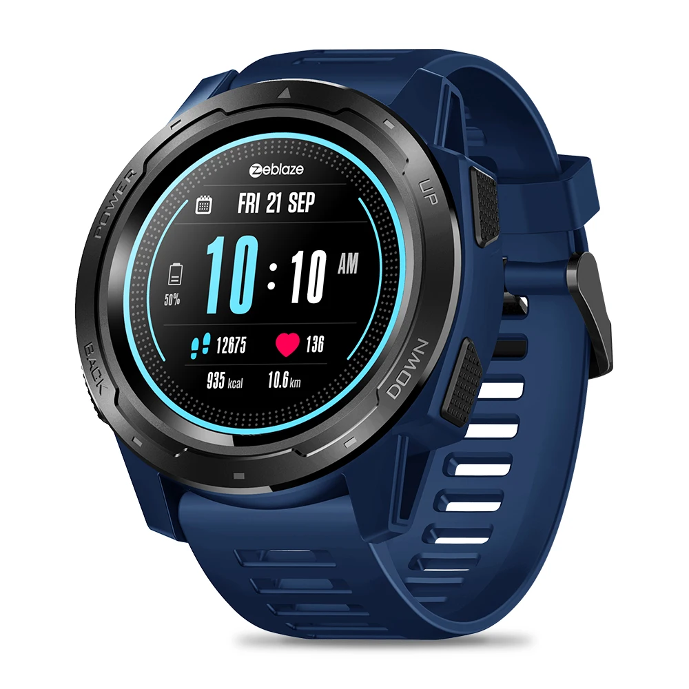 Zeblaze VIBE 5 HR Спортивные Bluetooth Смарт часы монитор сердечного ритма Шагомер Smartwatch цифровые наручные часы для мужчин для IOS Android - Цвет: Синий