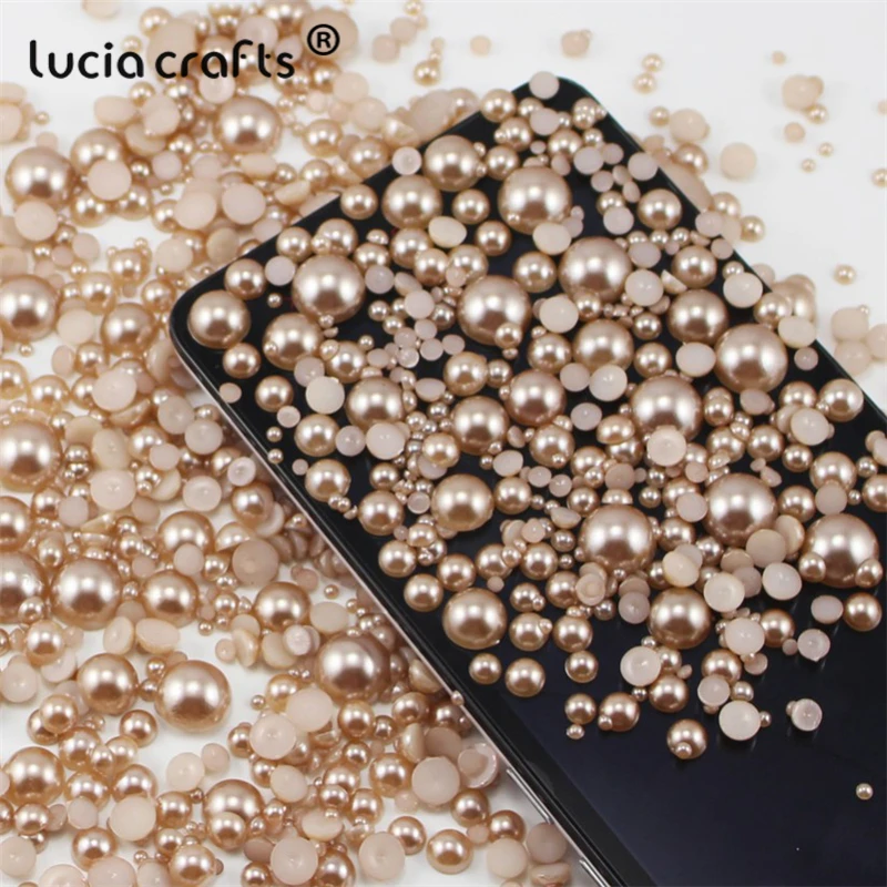 Lucia crafts 288/576/1000 шт ABS имитация жемчуга смешанный размер 2 10 мм полукруглые бусины из