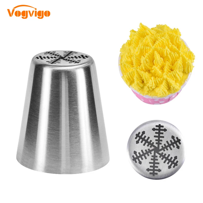 

VOGVIGO Piping Nozzles Cake Decorating Baking Tools 1pcs Christmas Russian Nozzles Decoration Tips Christmas Snow Icing