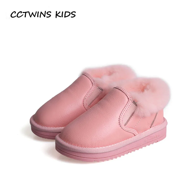 

CCTWINS KIDS 2018 Winter Boy Brand Snow Boot Baby Girl Genuine Leather Shoe Children Fashion Warm Shoe Black CS1629
