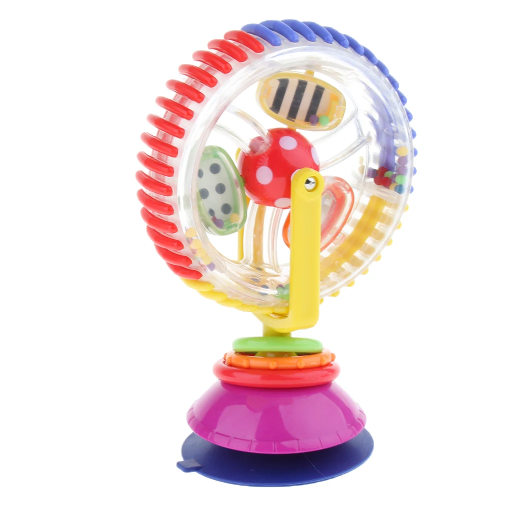 Plastic Spinning Ferris Wheel Windmill Toy for Baby and Infant, Suction Cup Design, Suitable for Stroller, Desk Chair Playing
