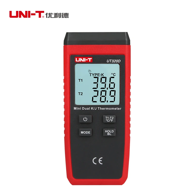 UNI T Термометр термопары UT320D UT320A мини контактный тип данных двухканальный K/J