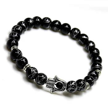 Designer Good Luck Palm Hand eye Natural stone Onyx Bracelet Charm Starfish Bracelets Trendy Classic Bracelets for Men