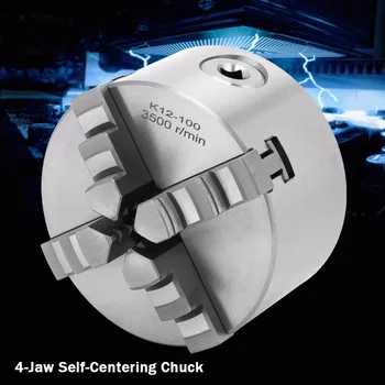 

100mm Lathe Chuck 4 Jaw Self-Centering Lathe Chuck With Extra Jaws Turning Machine Accessories K12-100 for woodworking lathe