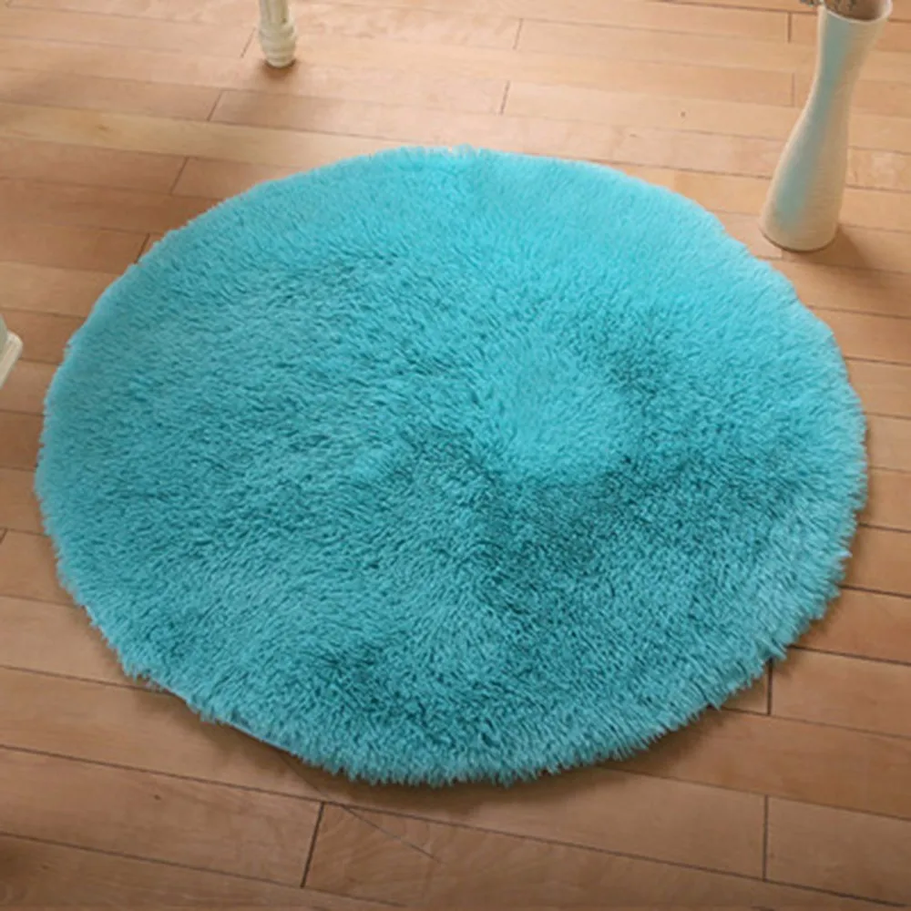 Нескользящий разноцветный 60 см круглый коврик пол плюшевый Йога компьютерный коврик для гостиной для ванной комнаты круглые ковры