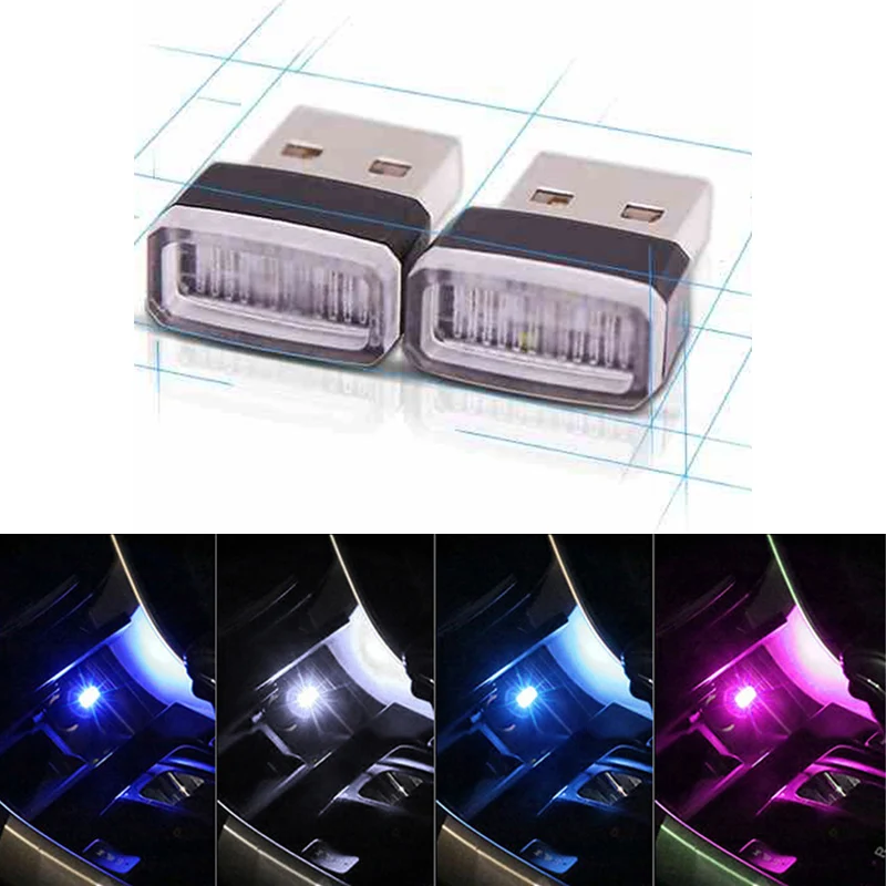 

USB Car LED Light mini Wireless Electronic Decoration Light Universal USB Decorative Atmosphere Light Car Interior Accessories