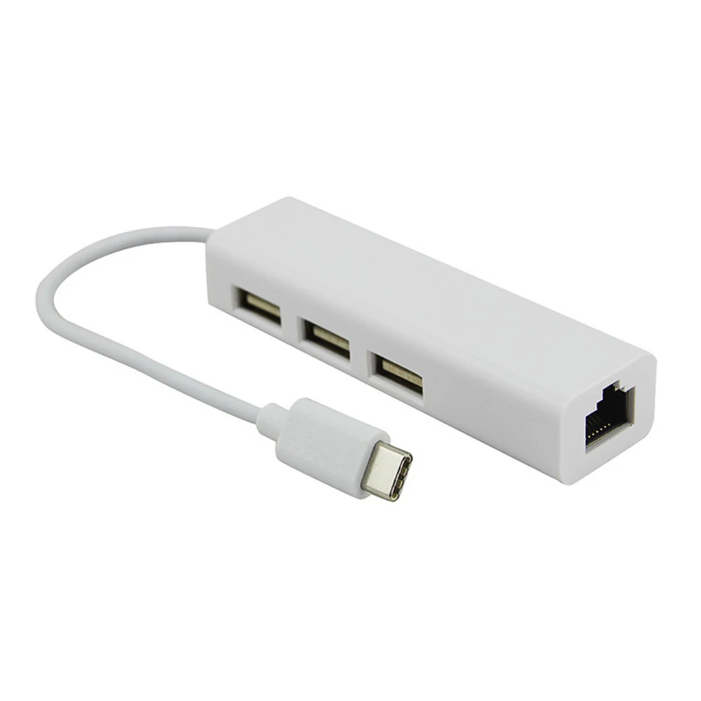 

Multifunctional High Speed USB 3.1 Type-C to 3 Ports USB2.0 HUB Ethernet Internet RJ45 Adapter for Macbook Windows XP/Vista/7/8