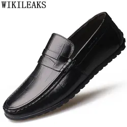Повседневная обувь для вождения мужские лоферы из натуральной кожи мужская обувь люксовый бренд дизайнерская обувь для мужчин Высокое