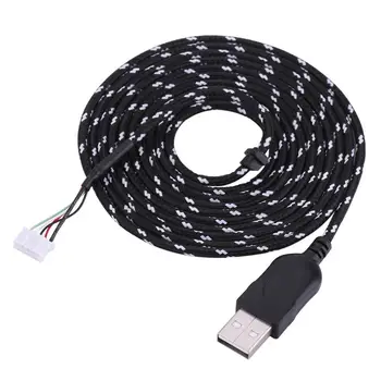 

2.2 Meters USB Cable Wire Line Replacement for Steelseries kana Mouse Black+White