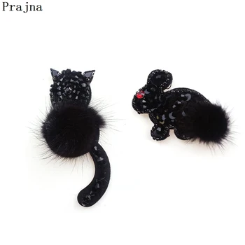 

Prajna Sew On Stickers Fuzzy Cartoon Appliques Decor Sewing Patch Cute Animal Rabbit Cat Patch For Clothing Washable New Style
