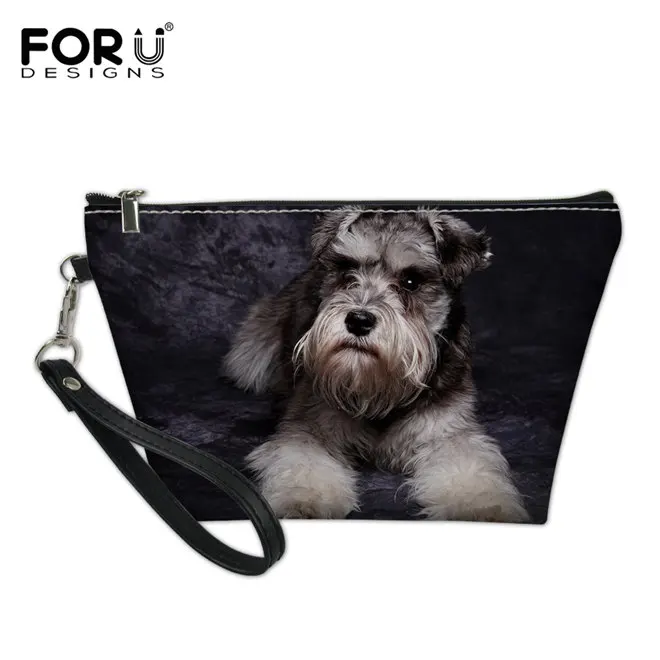 FORUDESIGNS сумка для макияжа Schnauzer шаблон органайзеры сумки для женщин девочек дорожный макияж Чехол функциональная Косметика гигиенические принадлежности B - Цвет: W3246Z8