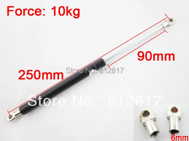 

Silver Tone Black 10kg Force Ball Studs Lift Strut Car 250*90mm M6