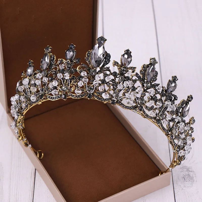 

Vintage Baroque Wedding Hair Jewelry Accessories for Women Crystal Bridal Tiara and Crown Rhinestone Bride Diadem Headpiece BH