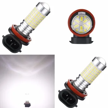 

AGLINT 2PCS H11 LED Fog Light H8 H16 3014 SMD 144LED Daytime Running Light DRL Bulbs Car With Projector Lens White 6000K 12-24V
