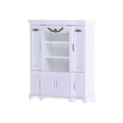 Кукольный домик мини шкаф модель Кухня столовая кабинет Дисплей полка белый Кукольный дом украшения миниатюрный Кухня 51*12*56 мм