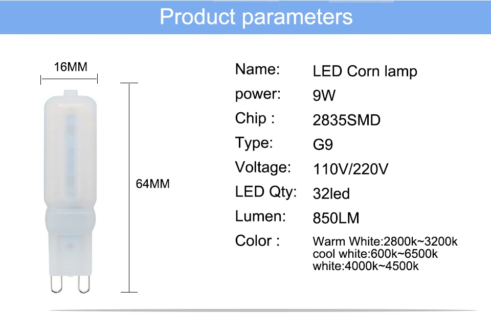 G9 LED Lamp 5W 7W 9W LED Light Bulb AC 220V 110V Chandelier (2)